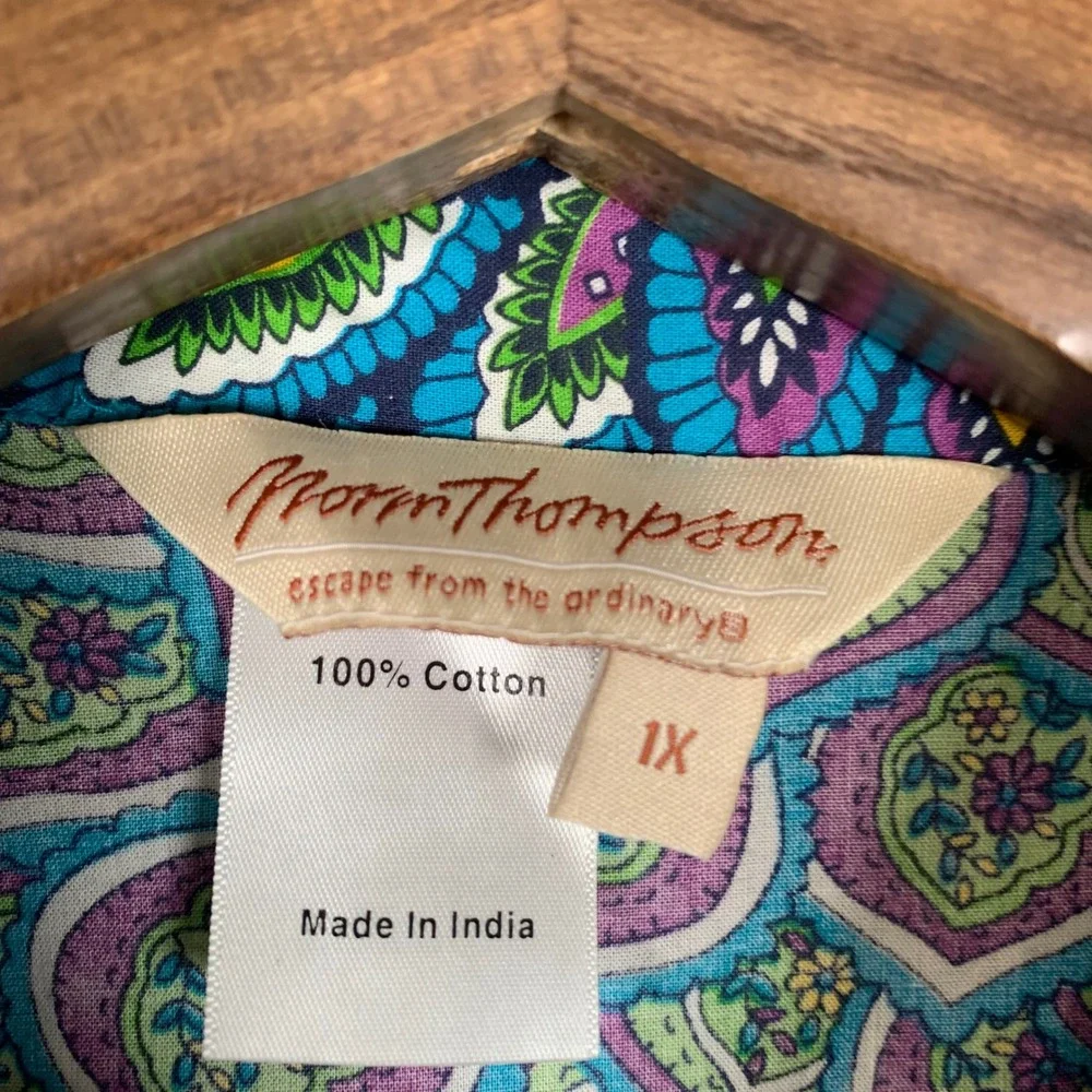 Norm Thompson Escape the Ordinary Colorful Blouse Size 1X - Picture 4 of 10